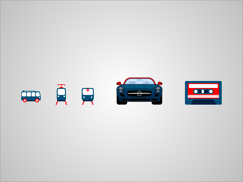 Colors blue illustration icons tape vehicles transportation