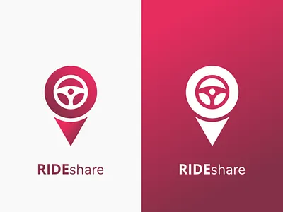 Rideshare branding gps location logo logo design ride wheel