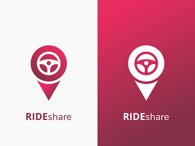 Rideshare branding gps location logo logo design ride wheel