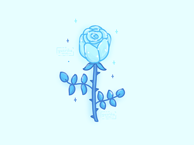 Blue Rose flower icon plant romance rose