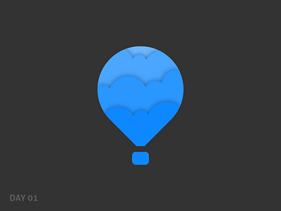 02 - Hot Air Balloon Logo balloon branding dailylogo dailylogochallenge design hot air balloon icon logo logo design logofolio material design minimal rocket space