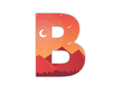 Letter B 36daysoftype b landscape letter logo design scenery