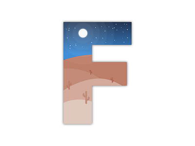 Letter F 36daysoftype cacti cactus desert landscape night scenery