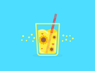 Sunflower Drink drink glass juice logo straw summer sunflower