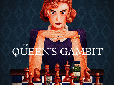 The Qeens Gambit fanart illustraion netflix poster tvseries