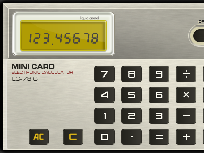 Mini Card Calculator calculator ios app iphone app photoshop retro ui