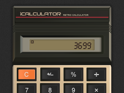 Retro Cal app calculator foak ios iphone photoshop retro ui