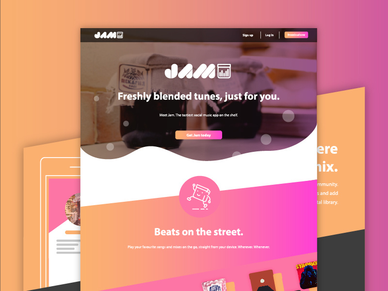 Jam Landing Page by Kenzo Ishida on Dribbble