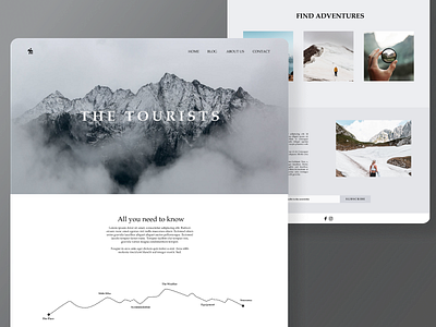 Hiking website graphic design typography ui website