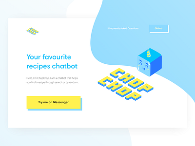 ChopChop Landing Page chatbot chopchop illustration landing page unicorn webdesign