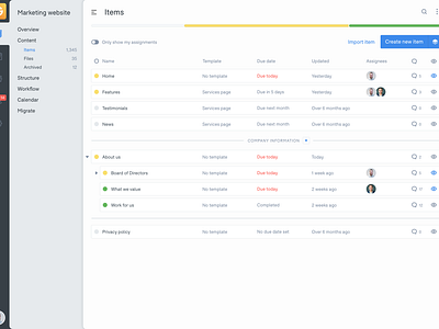 Left Nav Concept by James Peacock for GatherContent on Dribbble
