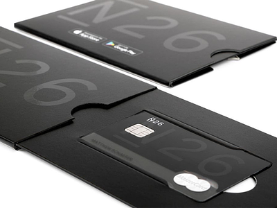 N26 Black Mastercard Packaging branding card carrier credit card fintech lack mastercard packaging print transparency user touchpoint