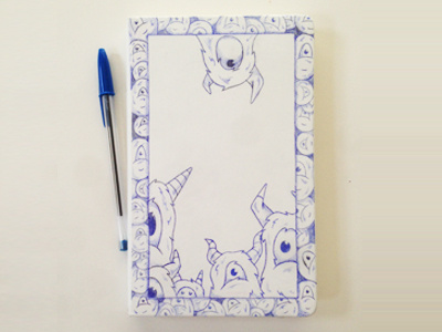 Monsters inside my notebook illustration