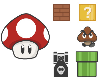 Mario icon set illustration mario