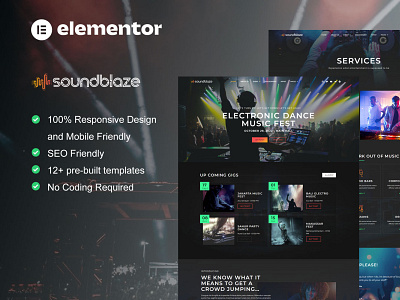Soundblaze - Landing page for DJ music design graphic design ui ux