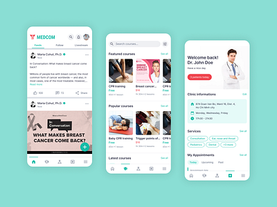 Medical Community App app design ui