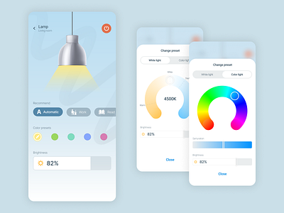 Smarthome Application UI - Light Control app design ui