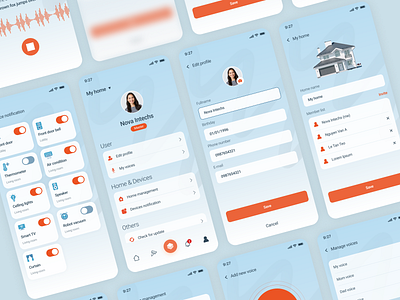 Smarthome Application UI - Settings app design ui