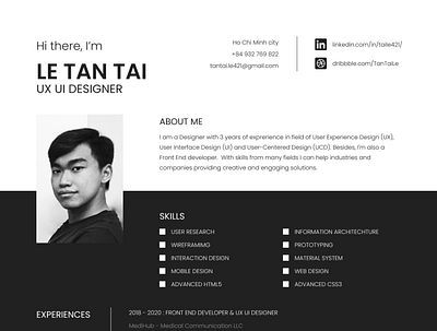 My Mid-level UX/UI Resumé designer portfolio resume