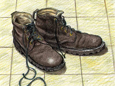 Boots drawing hand drawn paper pencil