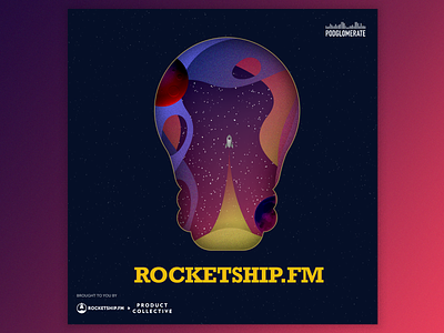 Rocketship.fm Cover Concept branding cover cover art cover artwork cover design design illustration podcast podcast art podcast logo podcasting