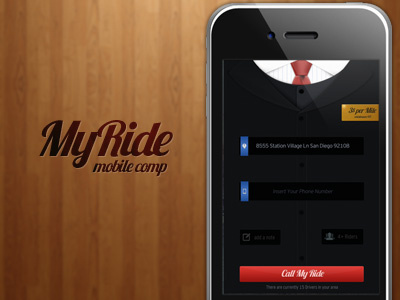 MyRide Mobile app interface iphone mobile suit ui