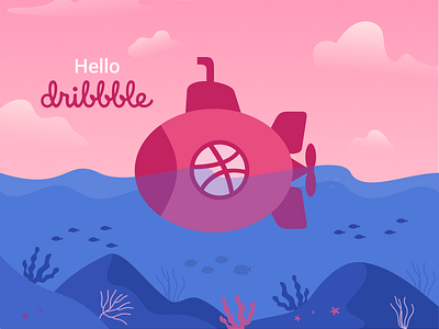 Hello dribbble illustration