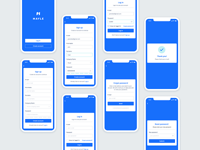 Registration process - Mayle app design ui ux web