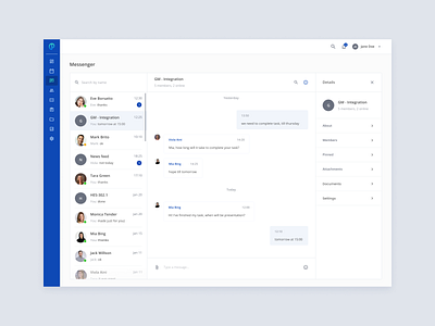 Messenger for CRM app crm design messenger ui ux web