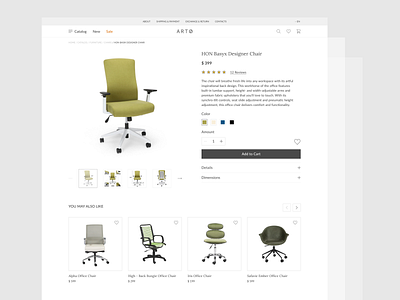 Furniture shop - Product page design ecommerce furniture minimal shop store web