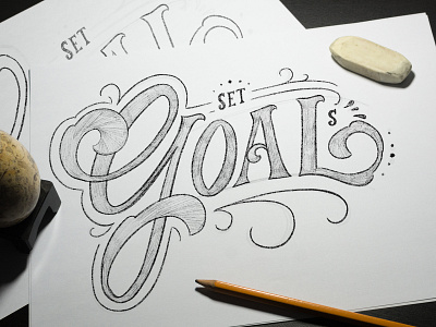 Lettering Set Goals Sketch calligraphy goals ipad pro lettering lettering artist pencil sketch