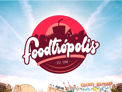 Foodtropolis - Logo calligraphy colorful food foodtruck illustration ipad pro junkfood lettering logo logotipe park procreate