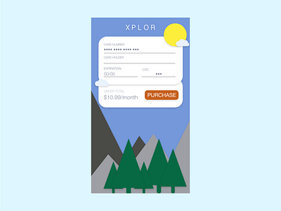 #002 002 credit card checkout exploring flat design hiking mobile app ui user interface