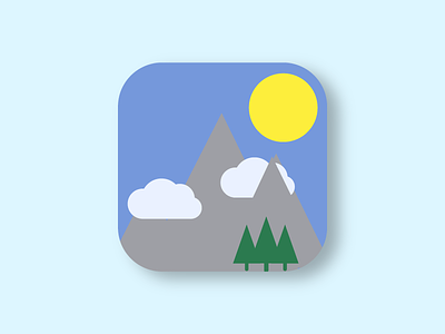 #005 App Icon 005 adventure app icon daily ui explore flat hiking mountains sun ui xplor