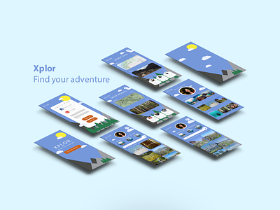 Xplor App app design challenge isometric mobile photoshop sketch ui xplor