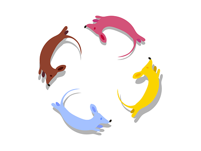 doggo doods color theory cycle dachshund dog wiener dog puppy illustration illustrator