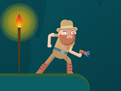 Hanger - Ready Contest adventurer cave character design explorer flame game design ready contest
