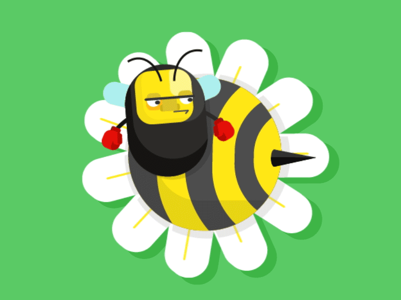 Bee Ready animation bee character design fighter flower game design motion design ready contest