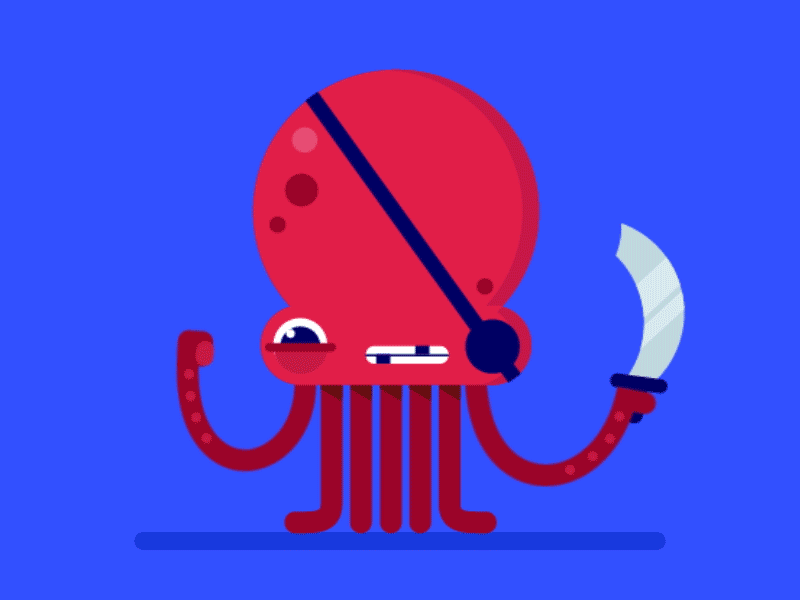 Octo Pirate character character design game design indie game motion design octopus ready contest
