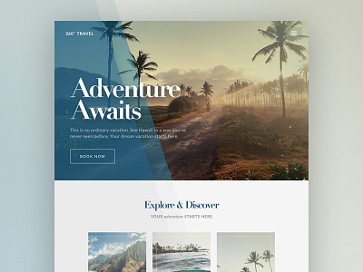 Daily UI #003 - Landing Page adventure daily ui hawaii holiday landing page ui ui design ux vacation