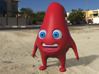 Hamsey Hemoglobin blue bood character cute eyes hamsey hemoglobin mascot medical red teeth
