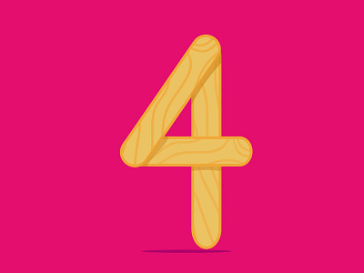 Cuatro chile color cuatro design diseño four icon illustration illustrator logo number numberfour numerocuatro numerology typography vector