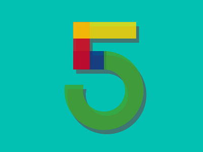 FIVE chile cinco color design diseño five icon illustration illustrator logo logos number numberfive numerocinco numerology typography vector