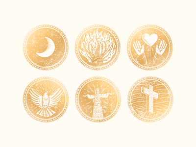 Promised Series Artwork badge branding christianity church design illustration lettering medallion procreate promise round texture typography vector