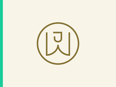 Jamie Wall Monogram Stamp 2d branding design flat icon illustration lettering logo typography vector