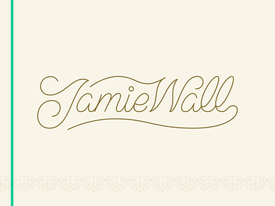 Jamie Wall Script 2d branding design flat icon illustration lettering logo logotype script typography vector
