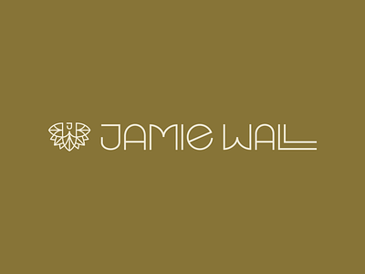 Jamie Wall Logo 2d art deco branding design flat icon illustration lettering lettering art logo monogram type typography vector