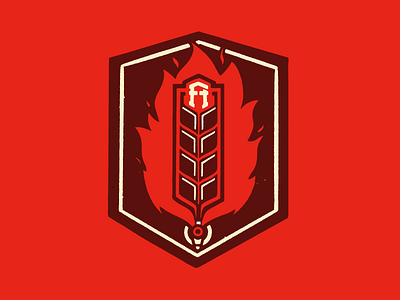 Fire Hall Kitchen & Tap badge branding fire flame illustration lettering logo monogram red typography