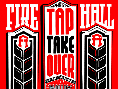 Tap Take Over 2d beer black branding design lettering logo poster red taphouse