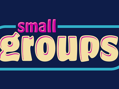 Small Groups 2d blue branding design flat font logo pink print purple type
